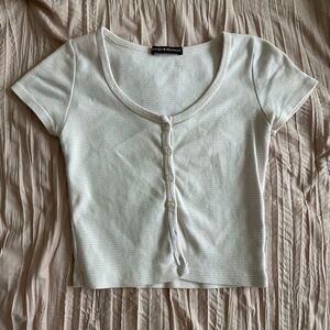 brandy melville light pink and white striped crop top